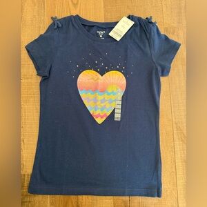 Carter's Navy Tee with Colorful Heart Design